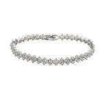 Load image into Gallery viewer, Rhodium Plated Sparkling AD & Cubic Zirconia Studded Tennis Bracelet