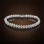 Load image into Gallery viewer, Rhodium Plated Sparkling AD & Cubic Zirconia Studded Tennis Bracelet