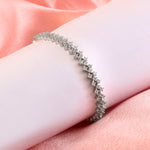 Load image into Gallery viewer, Rhodium Plated Sparkling AD & Cubic Zirconia Studded Tennis Bracelet
