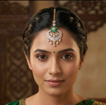Load image into Gallery viewer, 18K Gold-Plated Cubic Zirconia Studded Maang Tikka
