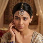 Load image into Gallery viewer, 18K Gold-Plated Cubic Zirconia Studded Maang Tikka