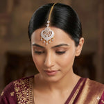 Load image into Gallery viewer, 18K Gold-Plated Cubic Zirconia Studded Maang Tikka
