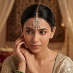 Load image into Gallery viewer, 18K Gold-Plated Cubic Zirconia Studded Maang Tikka