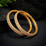 Load image into Gallery viewer, Set of 2 Gold-Plated American Diamond Studded Bangles