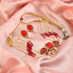 Load image into Gallery viewer, Elegant Pearl Multi-Strand Choker Jewellery Set with Matching Earrings