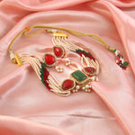Load image into Gallery viewer, Elegant Pearl Multi-Strand Choker Jewellery Set with Matching Earrings