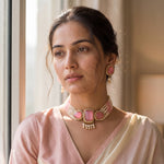 Load image into Gallery viewer, Elegant Pearl Multi-Strand Choker Jewellery Set with Matching Earrings