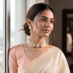 Load image into Gallery viewer, Elegant Pearl Multi-Strand Choker Jewellery Set with Matching Earrings
