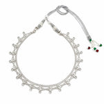 Load image into Gallery viewer, Silver-Plated Sparkling CZ Stone Choker Necklace with Adjustable Thread Closure