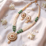 Load image into Gallery viewer, Gold-Plated Kundan-Studded & Beaded Jewellery Set