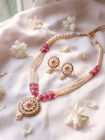 Load image into Gallery viewer, Gold-Plated Kundan-Studded & Beaded Jewellery Set