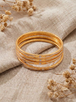 Load image into Gallery viewer, Women Gold-Toned Textured Bangles Set of 4