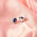 Load image into Gallery viewer, Silver Plated American Diamond and Cubic Zirconia Studded Round Tops