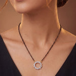 Load image into Gallery viewer, Rhodium plated AD & CZ Studed Pendant Mangalsutra