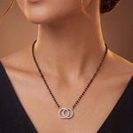 Load image into Gallery viewer, Rhodium plated AD & CZ Studed Pendant Mangalsutra