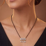 Load image into Gallery viewer, Rhodium plated AD & CZ Studed Pendant Mangalsutra
