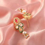 Load image into Gallery viewer, Gold-Plated & White Kundan Stone-Studded Pearl Beaded Jewellery Set