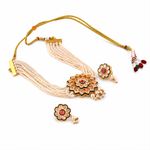 Load image into Gallery viewer, Gold-Plated Kundan-Studded Pearl Beaded Layer Jewellery Set