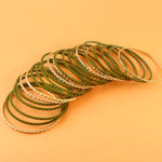 Load image into Gallery viewer, Indian Bollywood Bangle Bracelet Set for Women - 24 Piece (2 Dozen) Multicolor Alloy Gold Tone Stacking Jewelry for Weddings, Parties, Festivals & Gifts (Rani_Pink)