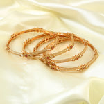 Load image into Gallery viewer, Set Of 4 Gold-Plated Ruby & Kundan-Studded Bangles