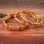 Load image into Gallery viewer, Set Of 4 Gold-Plated Ruby & Kundan-Studded Bangles