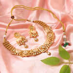 Load image into Gallery viewer, Elegant Antique Gold-Plated Kundan Studded Meenakari Choker Necklace with Elephant Motifs