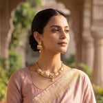 Load image into Gallery viewer, Elegant Antique Gold-Plated Kundan Studded Meenakari Choker Necklace with Elephant Motifs