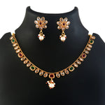 Load image into Gallery viewer, Gold-Toned Multicolour Stone Choker Necklace Set with Earrings
