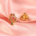 Load image into Gallery viewer, Gold-Toned Multicolour Stone Choker Necklace Set with Earrings