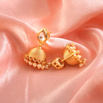 Load image into Gallery viewer, Traditional Gold-Toned Bead & Stone Choker Necklace Set with Jhumkas