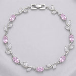 Load image into Gallery viewer, Purple Crystal Floral Vine Tulip Bracelet