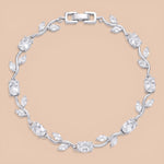Load image into Gallery viewer, Elevated Leaf & Vine Silver Tulip Bracelet with Marquise Accents