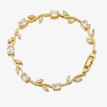 Load image into Gallery viewer, Gold-Toned Leaf & Vine Floral Tulip Bracelet
