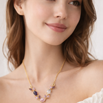Load image into Gallery viewer, Multicolor Crystal Floral Vine Tulip Necklace