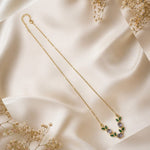 Load image into Gallery viewer, Purple & Green Crystal Floral Vine Tulip Necklace