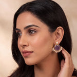Load image into Gallery viewer, Opal Stone &amp; Pearl Fringe Gold-Toned Stud Earrings
