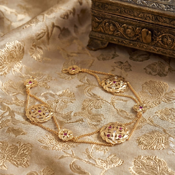 Gold-Plated American Diamond-Studded Matha Patti