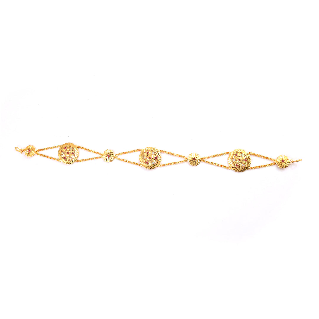 Gold-Plated American Diamond-Studded Matha Patti