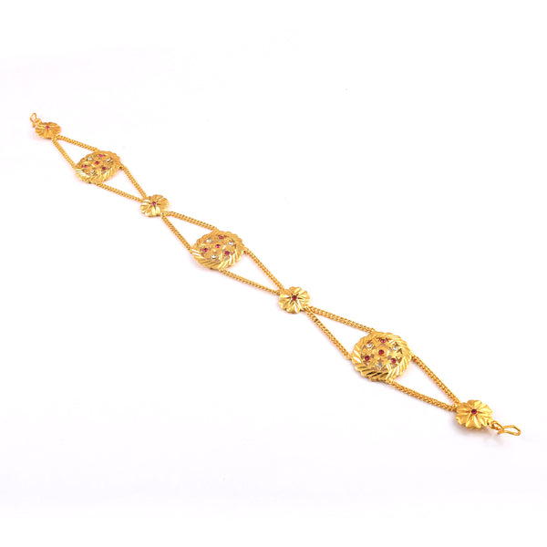 Gold-Plated American Diamond-Studded Matha Patti