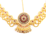 Load image into Gallery viewer, Gold-Plated American Diamond-Studded &amp; Beaded Rajasthani Maangtika

