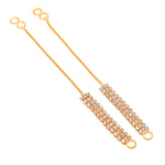 Load image into Gallery viewer, Women Gold-Plated American Diamond Long Tassel Earrings

