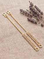 Load image into Gallery viewer, Women Gold-Plated American Diamond Long Tassel Earrings
