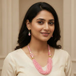 Load image into Gallery viewer, Gold-Plated Kundan-Studded &amp; Pearl-Beaded Jewellery Set
