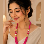 Load image into Gallery viewer, Gold-Plated Kundan-Studded &amp; Pearl-Beaded Jewellery Set
