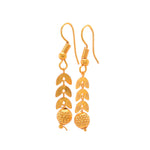 Load image into Gallery viewer, Gold-Toned Leaf Shaped Drop Earrings
