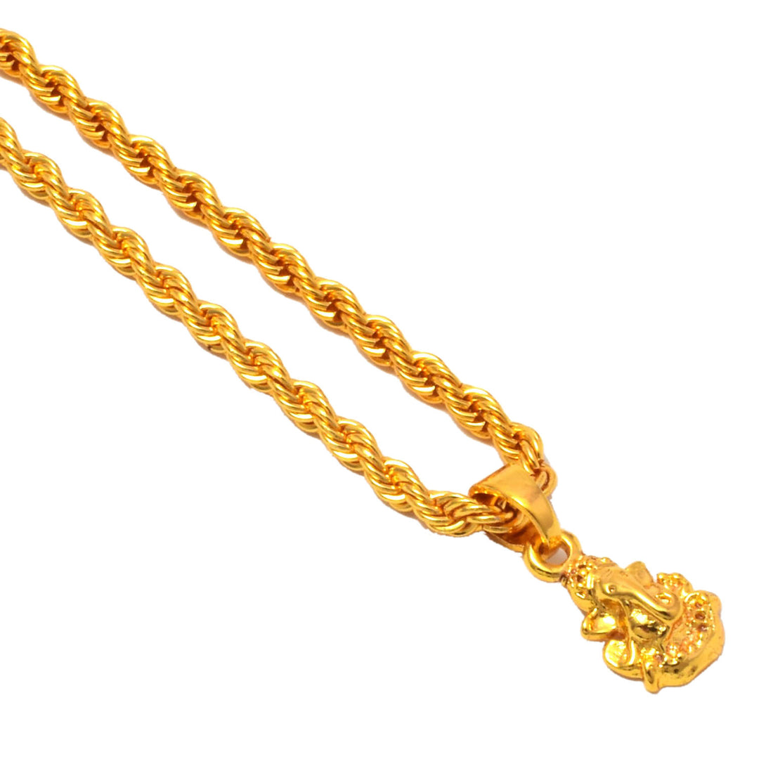 Gold Plated Pendant With Chain Jewelry For Men & Women