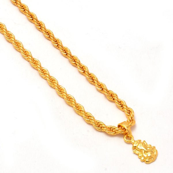 Gold Plated Pendant With Chain Jewelry For Men & Women