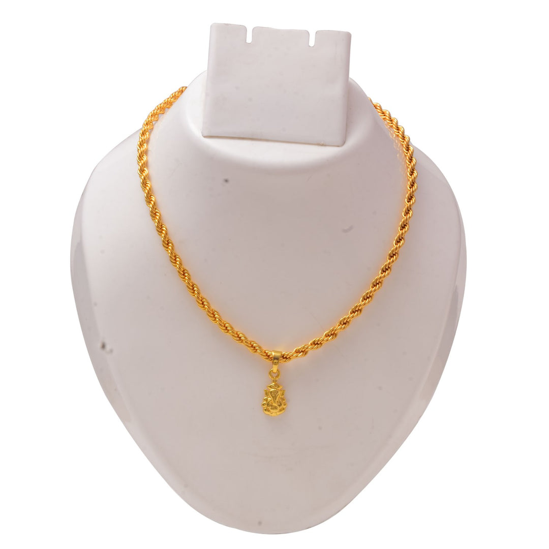 Gold Plated Pendant With Chain Jewelry For Men & Women