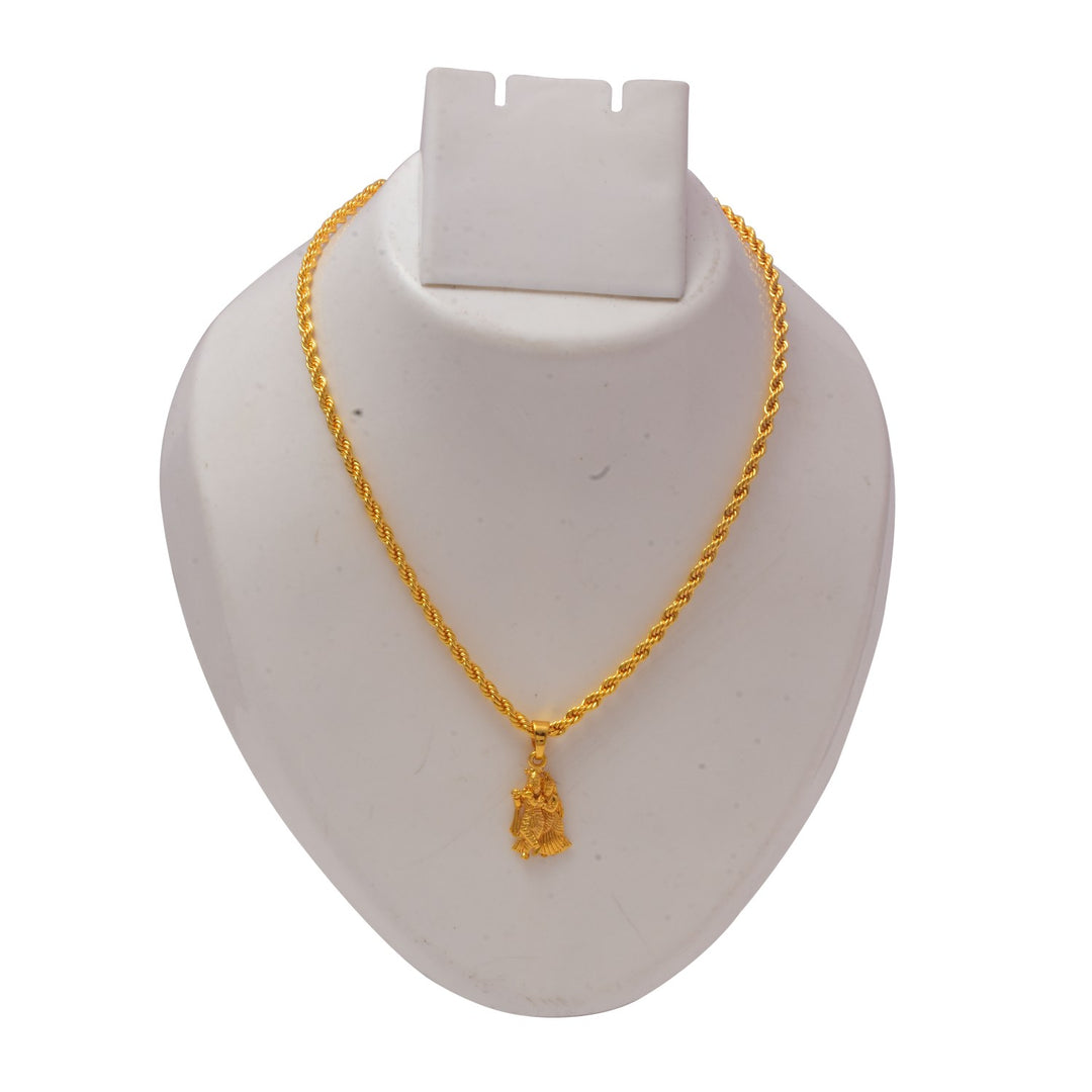 Gold Plated Pendant With Chain Jewelry For Men & Women