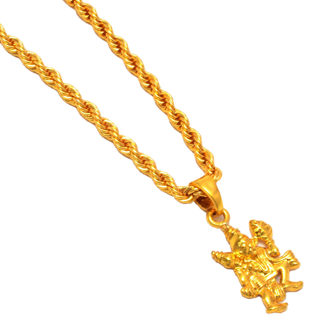 Gold Plated Pendant With Chain Jewelry For Men & Women